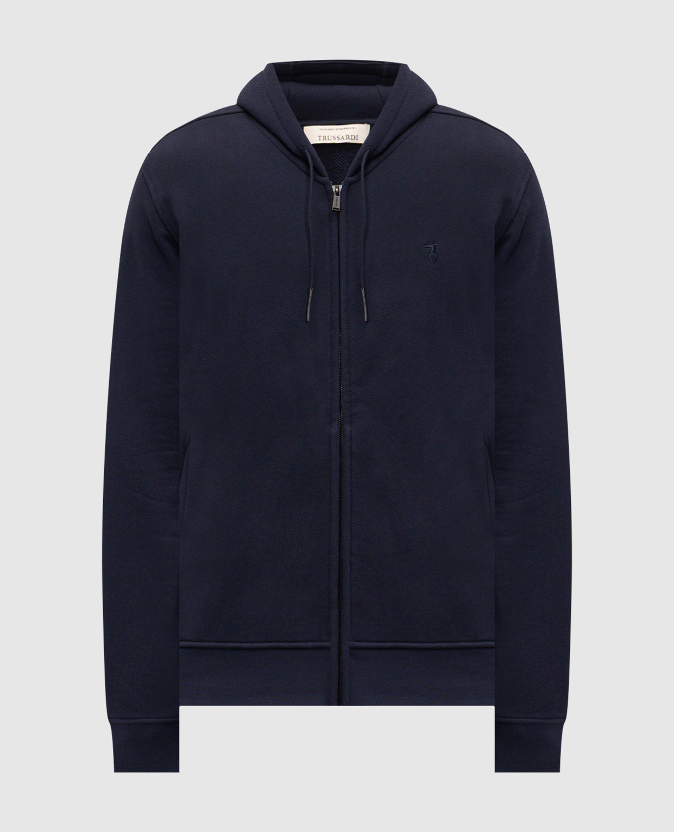 Blue sports jacket with embroidered emblem