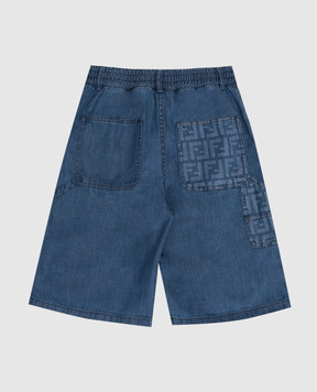 Fendi Children's blue denim Bermuda shorts JMF584AVWI