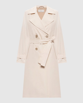 Peserico Beige trench coat with monil chain A25133A07306