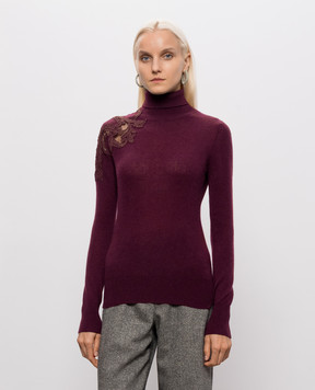 Ermanno Scervino Burgundy cashmere turtleneck D495M317APPYU