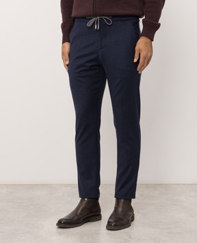 Marco Pescarolo Blue wool and silk pants CARACCIOLO5428