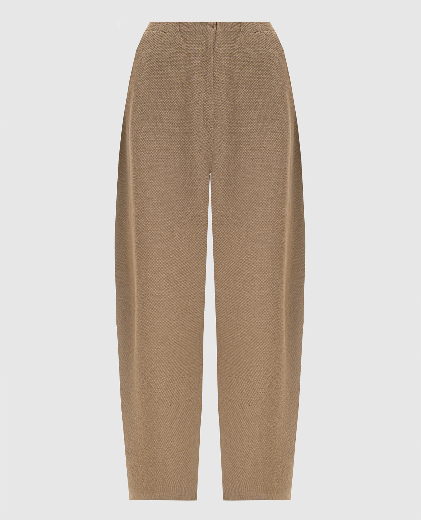 Beige silk and linen pants