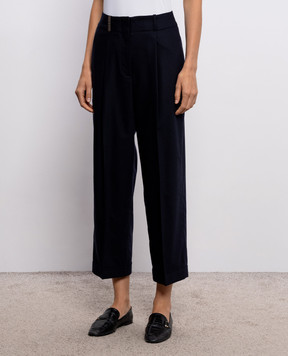 Peserico Blue wool and cashmere pants A04579D03358
