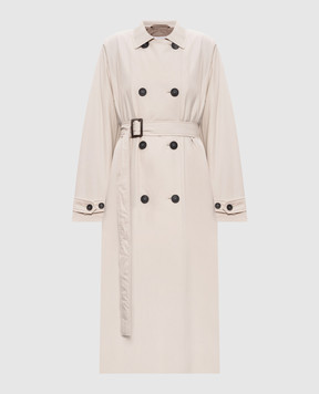 Peserico Beige trench coat with monil chain S21415A3617A