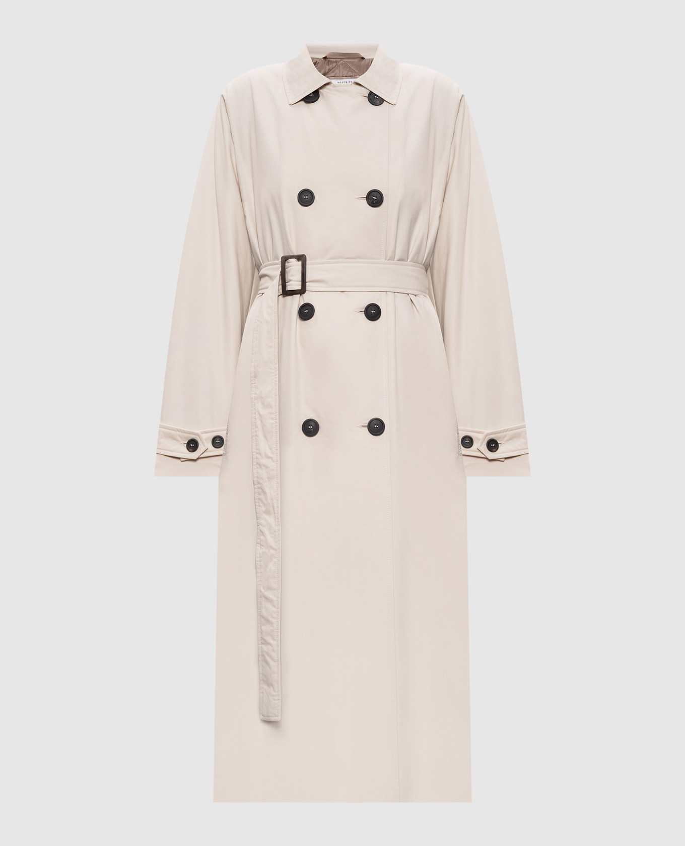 

Beige trench coat with monil chain Peserico