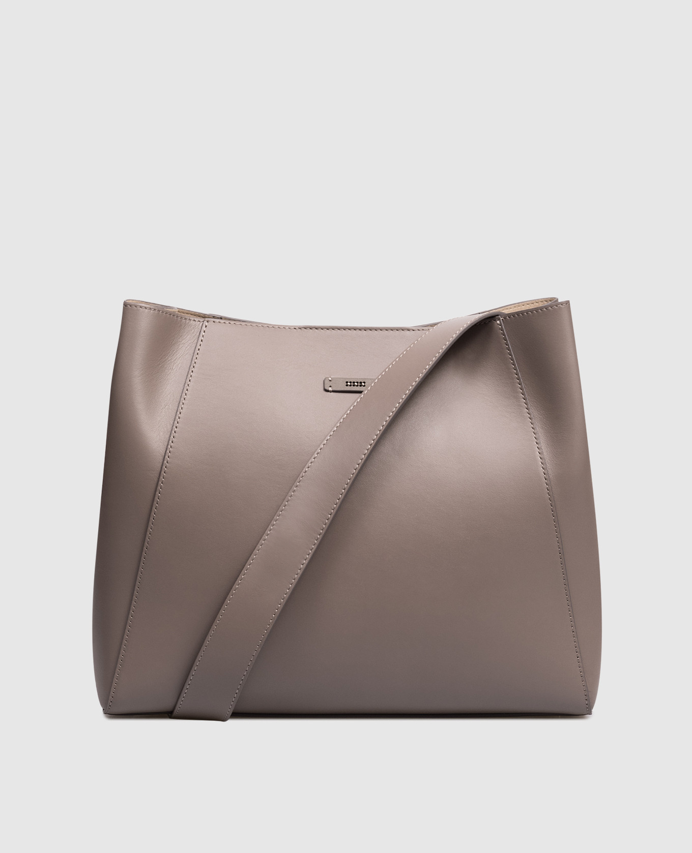 

Gray leather bag with branded patch Peserico, Grey