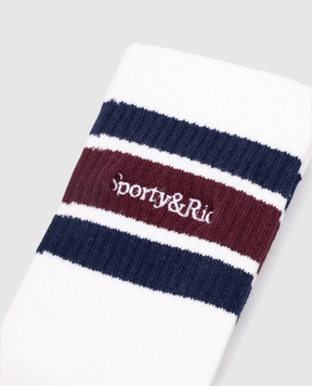 Sporty & Rich White socks with logo embroidery AC00475300WH86w