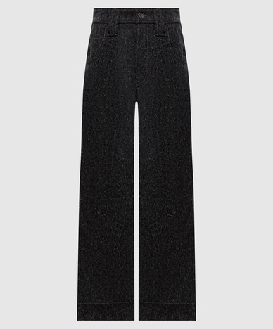 Grijze wollen broek met revers