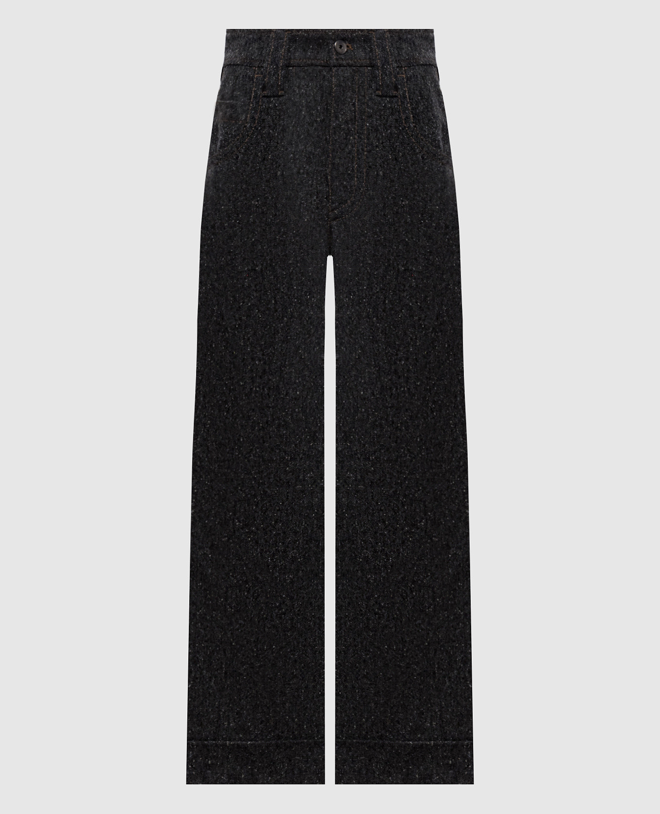 Grey wool trousers with lapels