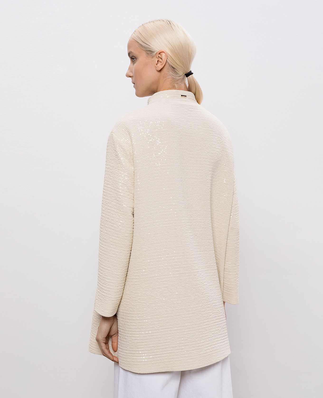 Beige sequined coat Herno 4