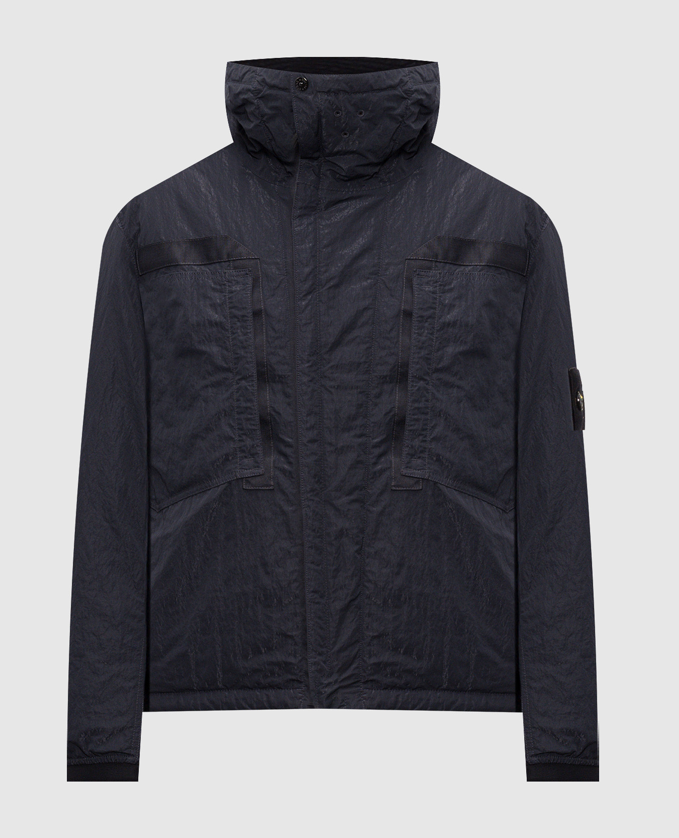 Navy jacket with logo patch