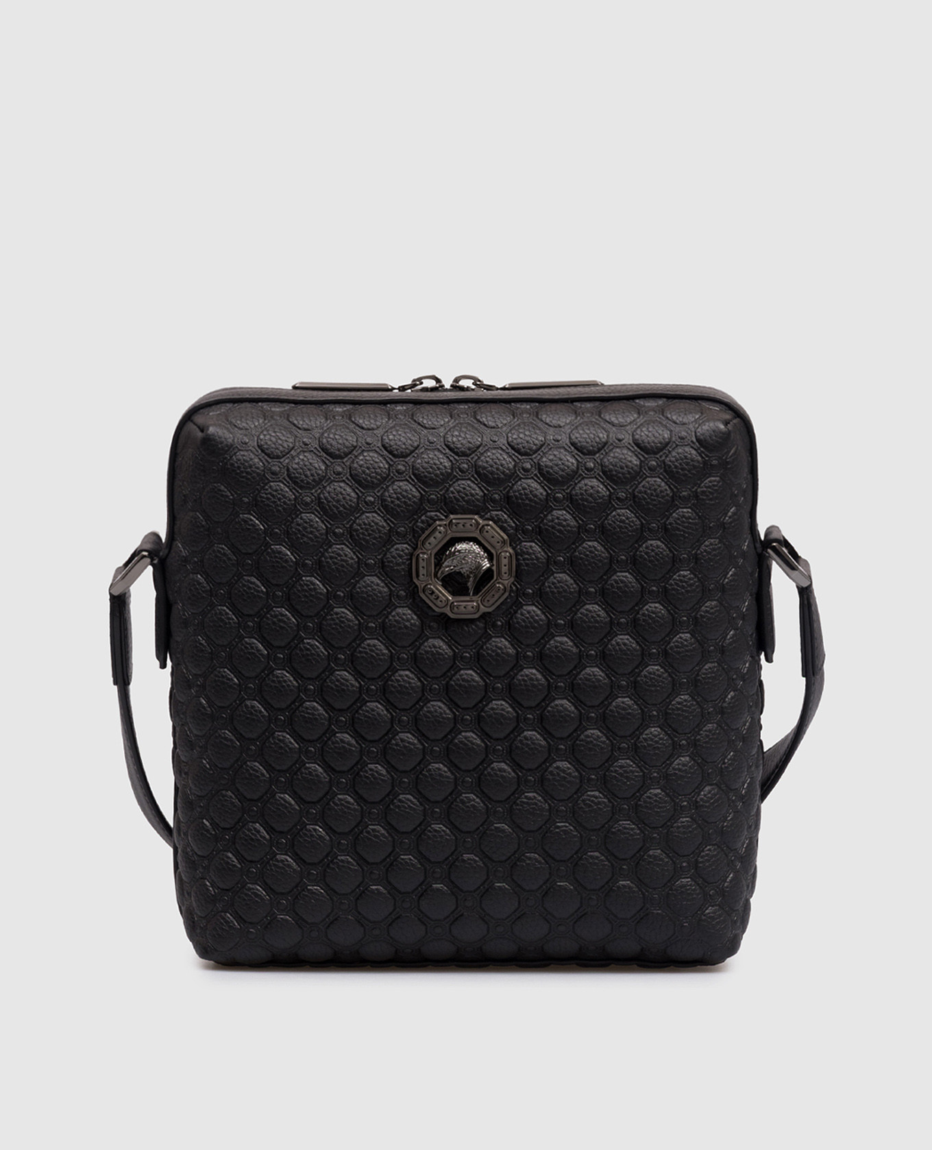 

Black leather bag with brand embossing Stefano Ricci