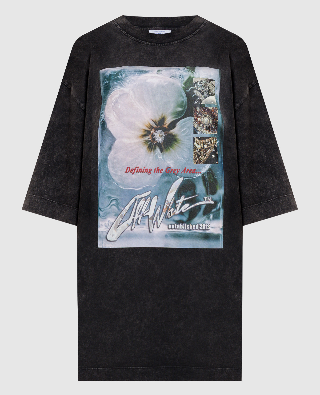 

Grey T-shirt dress with ADV print Off-White