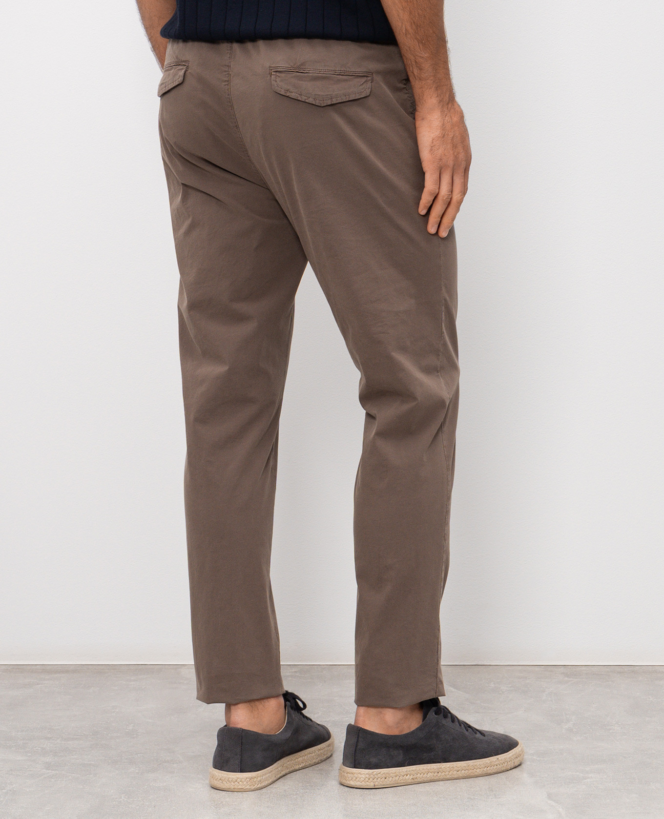 Brown pants with logo patch Peserico 4
