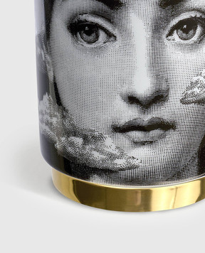 Fornasetti Scented candle - Tra le nuvole in a porcelain candlestick FPXS139