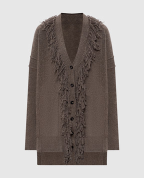Masnada Brown cardigan with wool 79A05