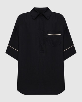 Agnona Black linen shirt TD1109YU3049