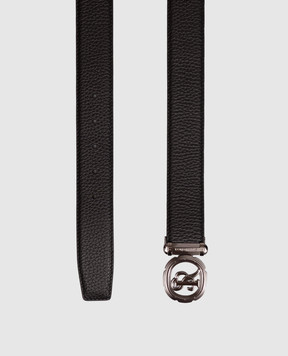 Stefano Ricci Black leather belt with logo engraving N382VDC527U