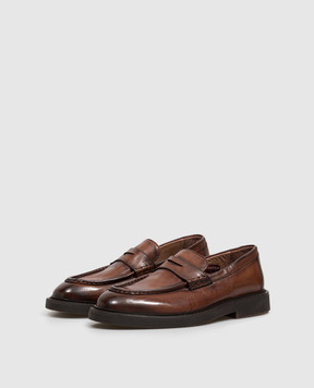 Sturlini Brown leather loafers with gradient effect U2604