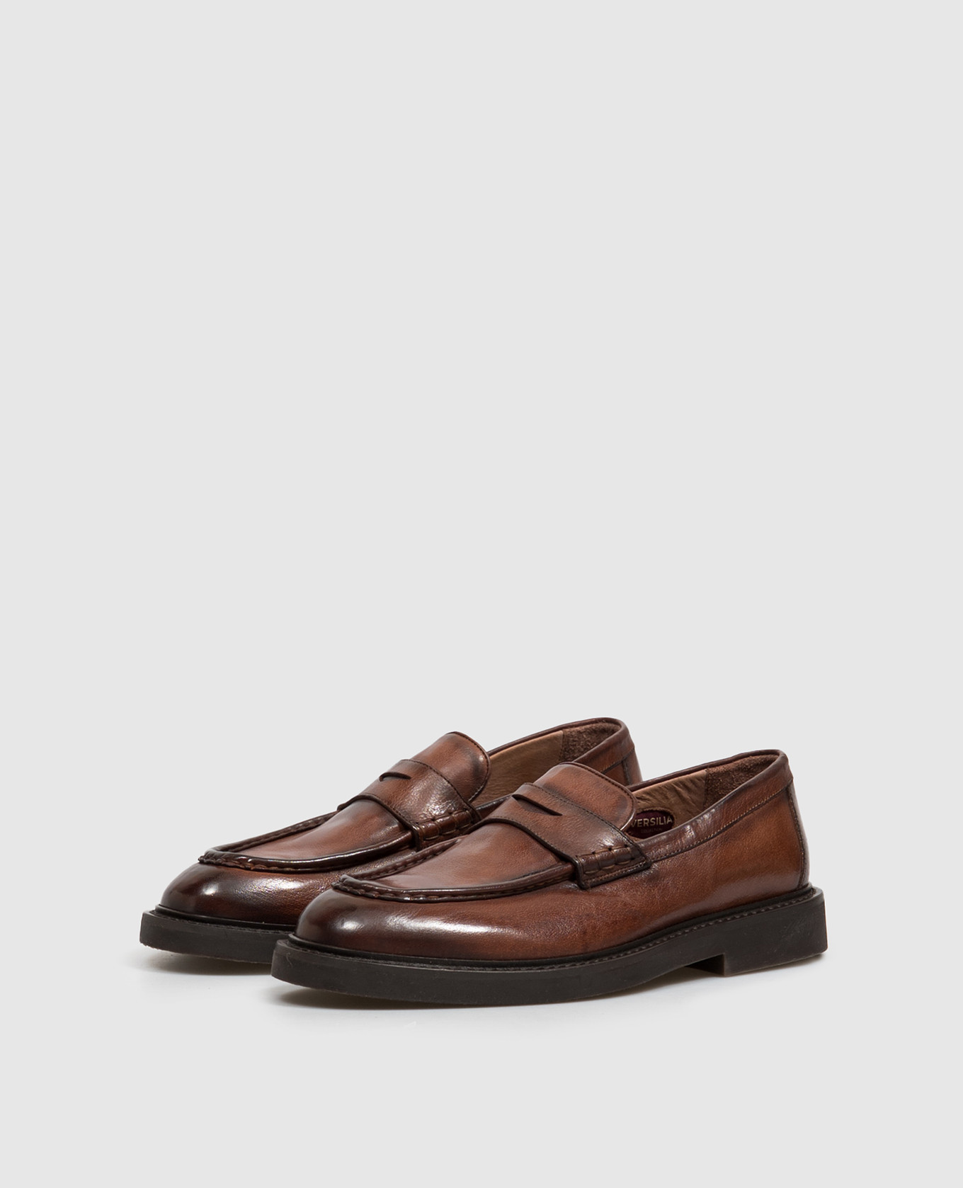 Brown leather loafers with gradient effect Sturlini 2