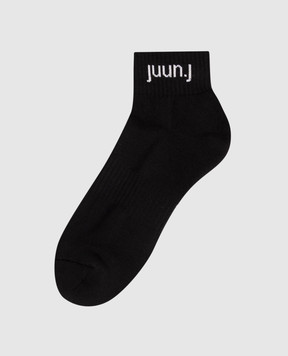 Juun.j Black socks with logo pattern JC63KTP525