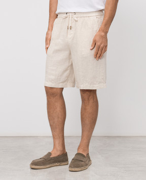 Peserico Ivory linen shorts R54235T00D02494