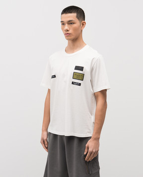 Maison Margiela MM6 White T-shirt with branded patches SH0GC0069S24311