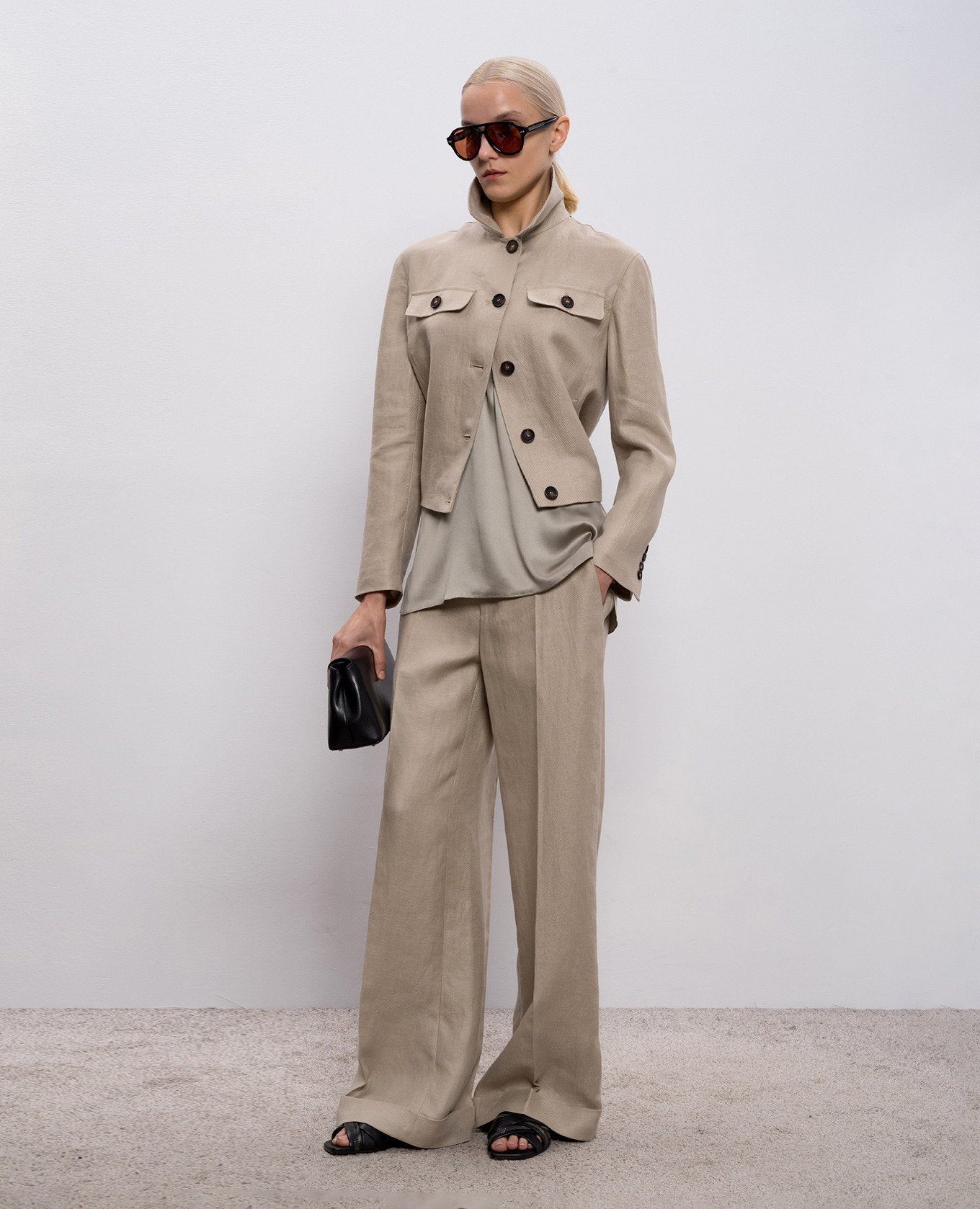 

Khaki silk top Brunello Cucinelli