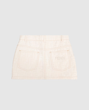 Fendi Children's beige skirt with FF pattern JFE213AY8V812+