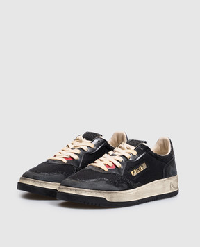 AUTRY Black MEDALIST Super Vintage combination sneakers AVLMKH01