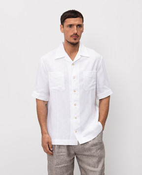 Brunello Cucinelli White shirt with linen and hemp MA6780619