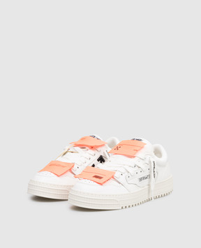 Off-White Beige leather sneakers OW Be Right Back with logo patches OWIA28EC99LEA001