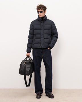 Herno Blue quilted down jacket with collar PI001019U12414Z
