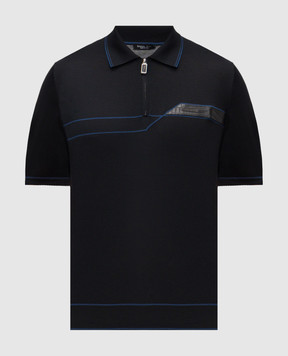 Stefano Ricci Black silk polo shirt K616434Z33F26104