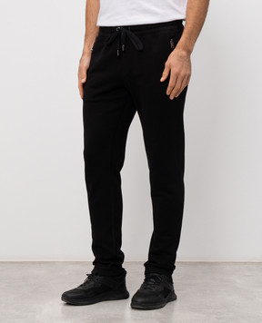 Dolce&Gabbana Black sweatpants with logo patch G4ZCATG7P1C