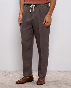 Brunello Cucinelli Brown linen pants M243DE1710