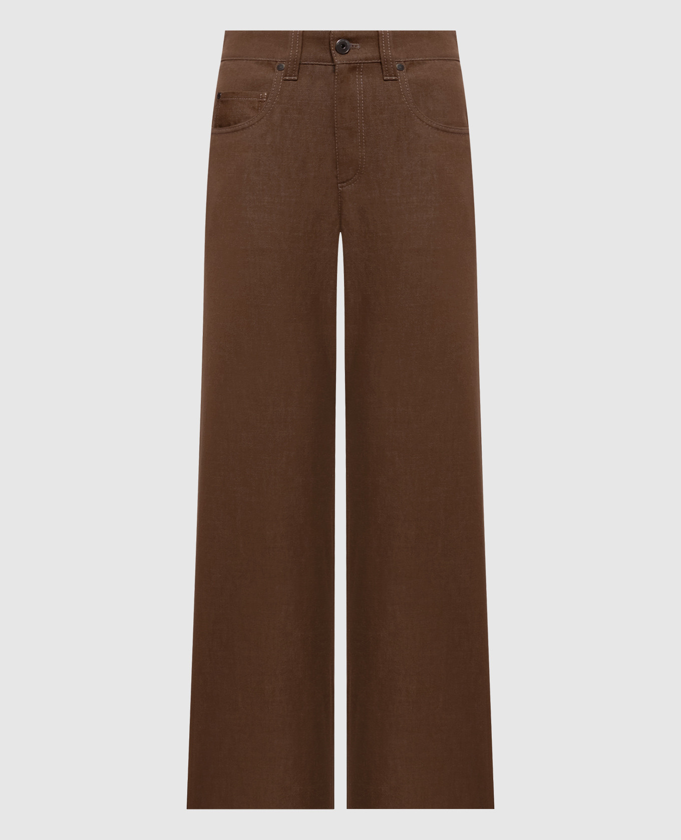 Brown jeans with logo patch