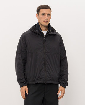 Stone Island Black windbreaker with logo patch L2S15Q100020S0474