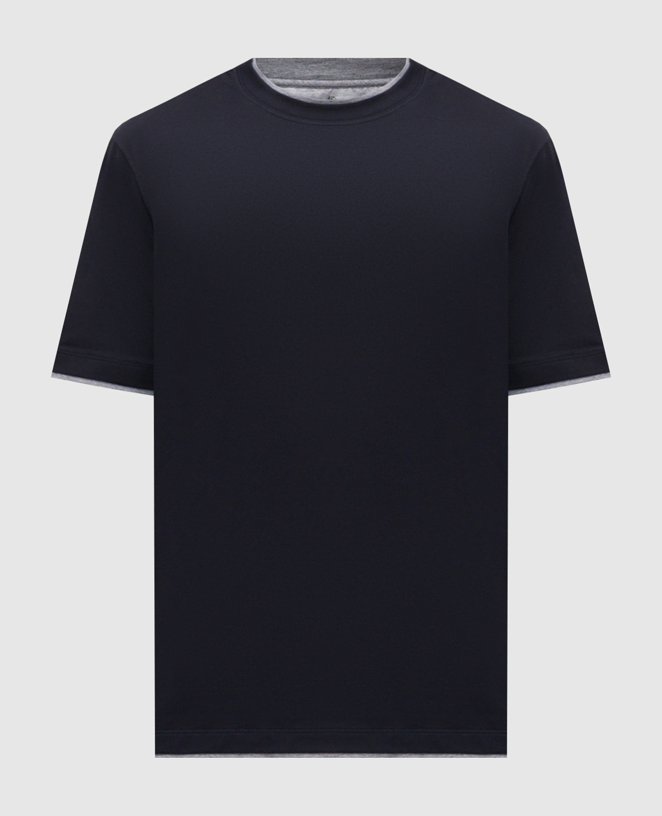 Blue straight-cut T-shirt