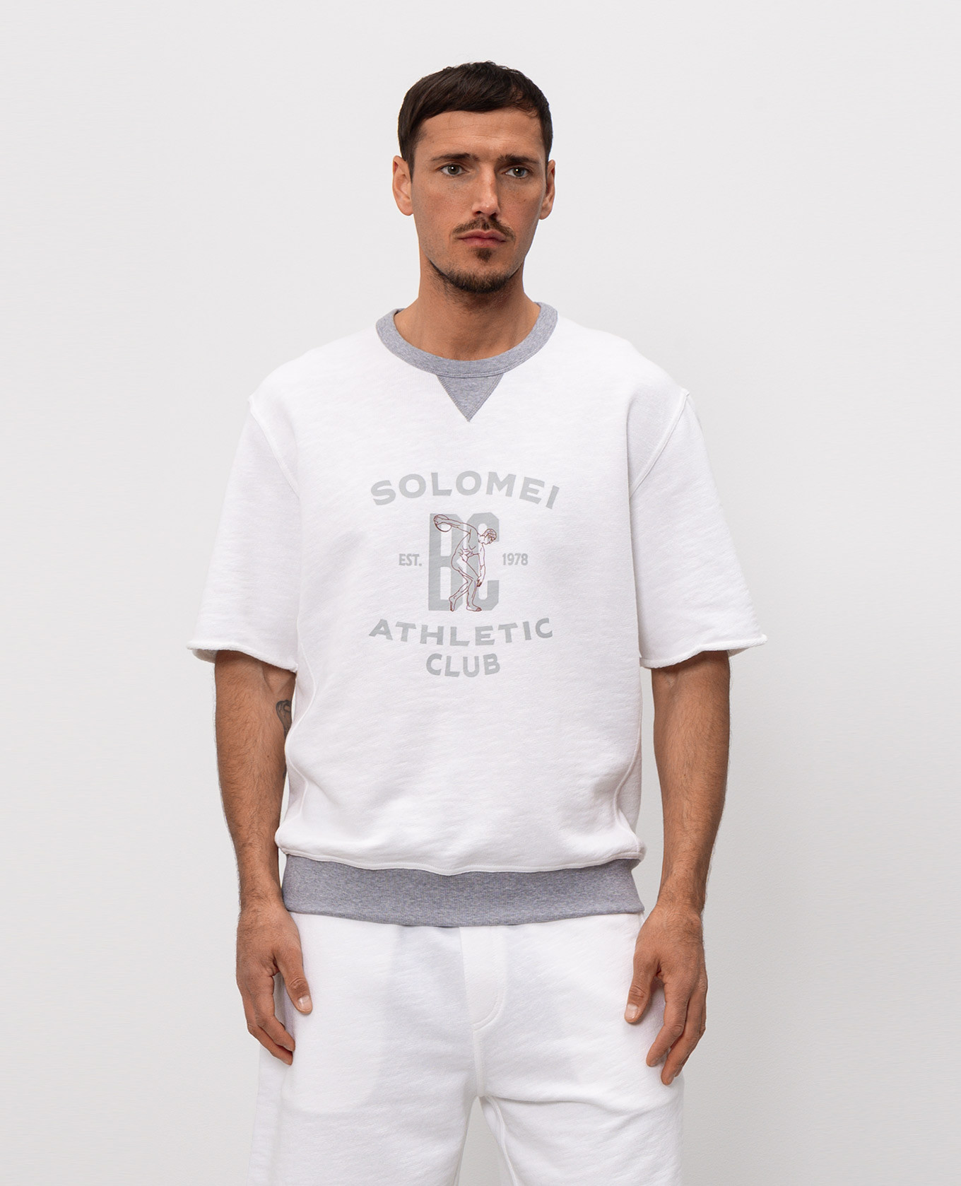 White T-shirt with print and cuffs Brunello Cucinelli 3