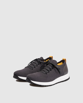 Doucal's Grey sneakers with logo DU3222SYDNPZ830