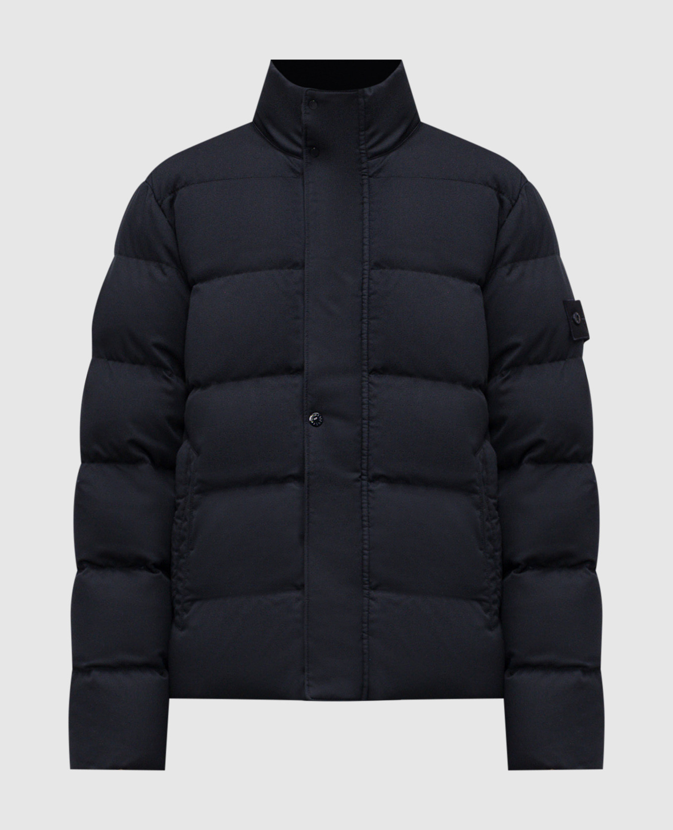 

Blue wool down jacket with logo Stone Island
