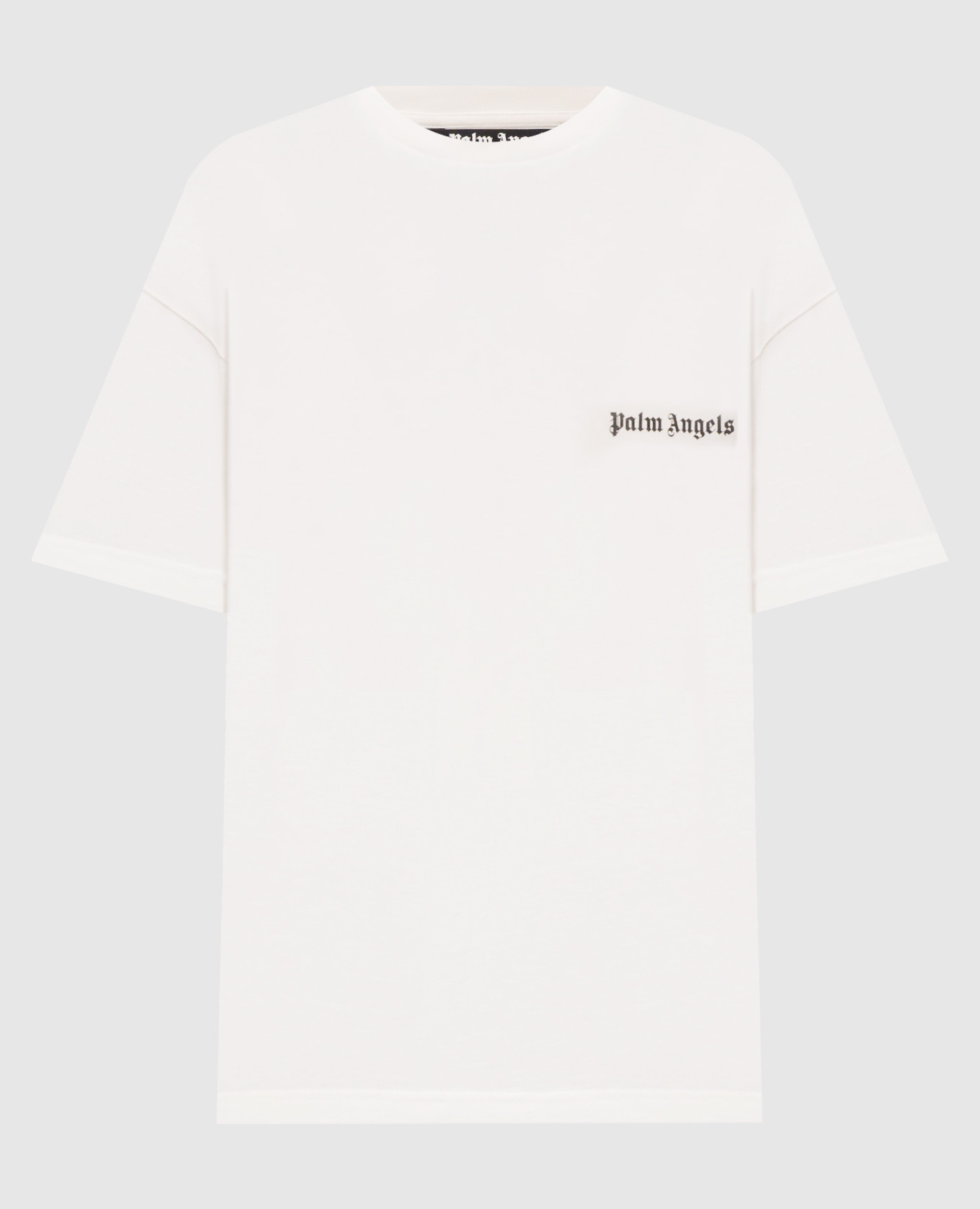 Set of white T-shirts with logo print