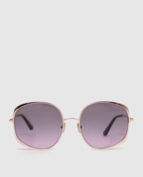 Tom Ford SOFIA gold sunglasses with logo engraving FT1349
