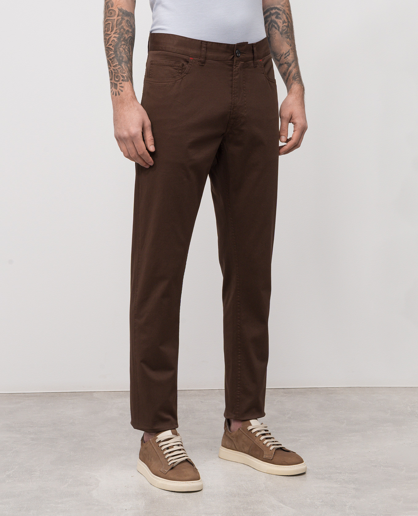Brown pants with patch ISAIA 3