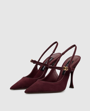Dolce&Gabbana Burgundy suede slingbacks CG0971AQ134