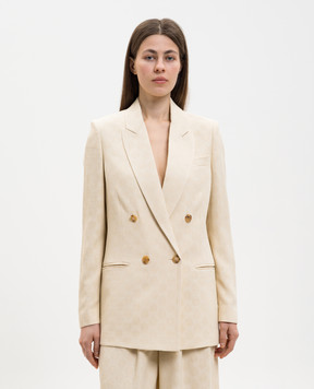 Etro Beige double-breasted jacket with a pattern WRCA0108AU153