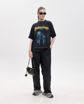 Balenciaga Black t-shirt with logo print 871733TUVO6