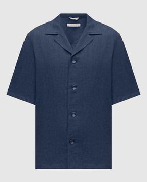 CAPOBIANCO Blue linen shirt 20M351LL00