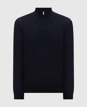 Bertolo Cashmere Blue silk and wool jumper 902645002566